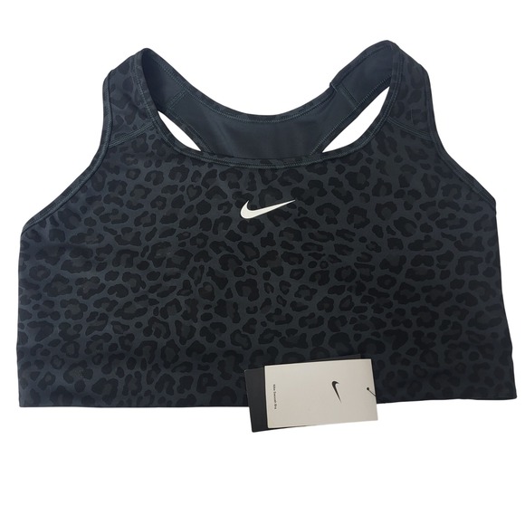 Nike Swoosh Bra Womens 2X Dri Fit Leopard Print Medium Support Training Top - Picture 1 of 5
